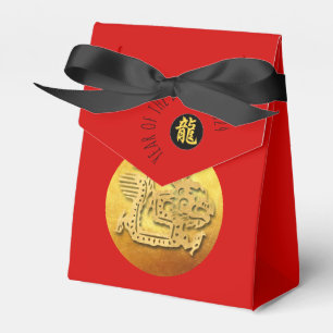 Chinese New Year Red Golden Dragon 2024 TFB Favor Box