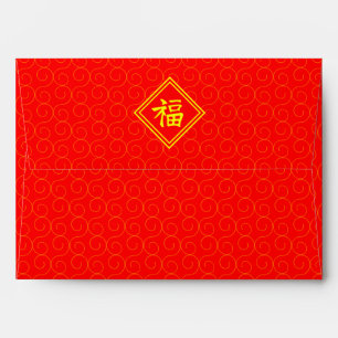 Chinese New Year - Red Lucky Fu Symbol Envelopes