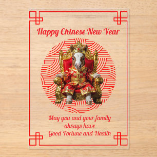 Chinese New Year Royal Horse Acrylic Greeting Card Invitations