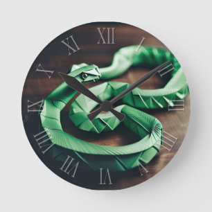 Chinese New Year Snake Origami Zodiac Birthday WC2 Round Clock