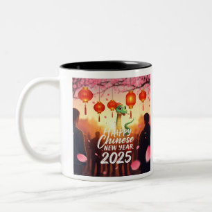 Chinese New year Snake  Two-Tone Coffee Mug