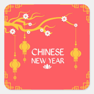 Chinese New Year Square Sticker