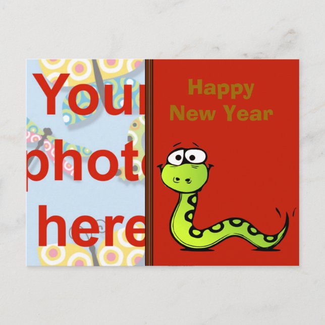 Chinese New Year Vietnamese Tet Year of the snake Holiday Postcard (Front)