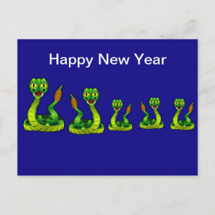Chinese New Year Vietnamese Tet Year of the snake Holiday Postcard