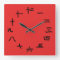 Chinese Numbers on Red Wall Clock