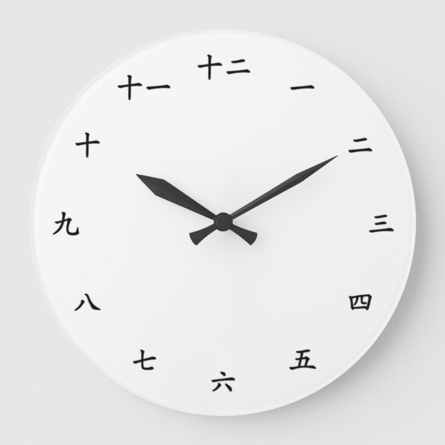 Chinese Numbers Traditional Characters Large Clock (Front)