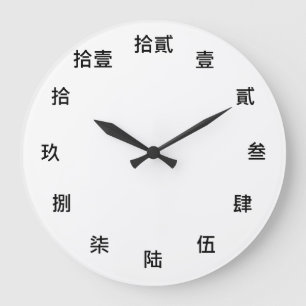 Chinese Numeral Character (Black font) Large Clock