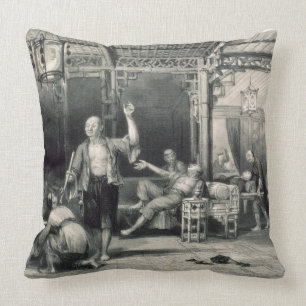 Chinese Opium Smokers, from 'China in a Series of Throw Pillow