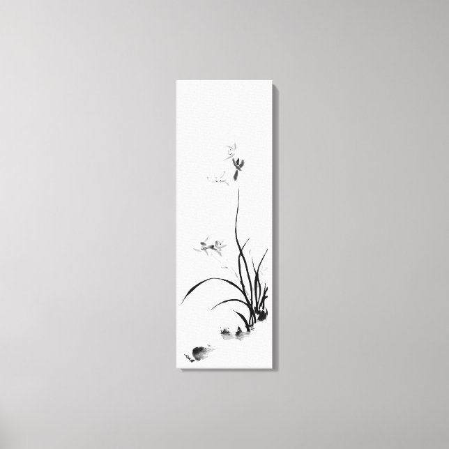 Chinese Orchid - bw Canvas Print (Front)