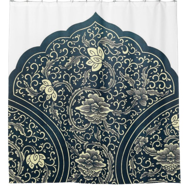 Chinese Ornament Pattern Shower Curtain (Front)