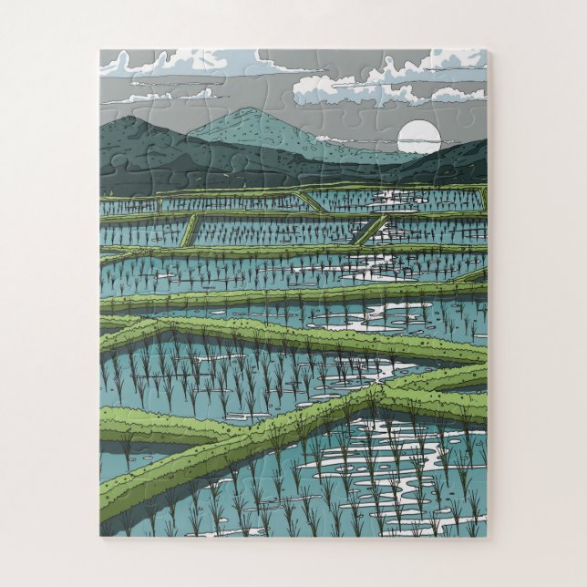 Chinese Paddy Field Jigsaw Puzzle (Vertical)