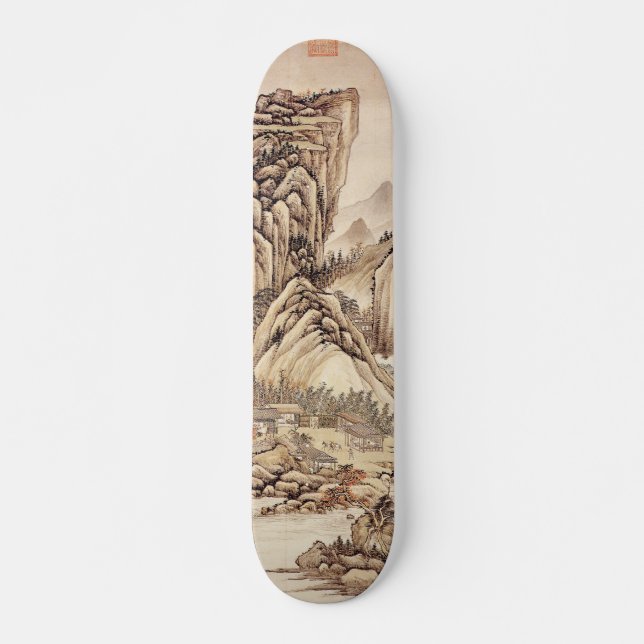 Chinese Painting of Upper Riscus in the Middle of  Skateboard (Front)