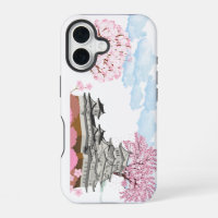 "Chinese Palace with Sakura Trees – Elegant Orient