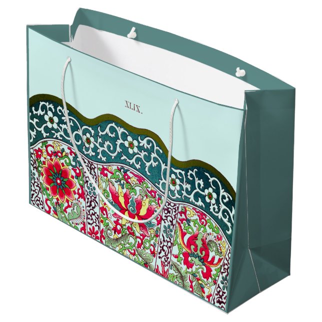 CHINESE PATTERN CUSTOM GIFT BAG (Back Angled)