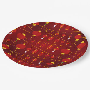 Chinese pattern paper plate