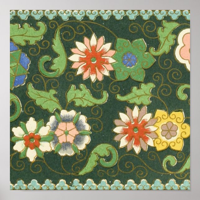 Chinese Pattern Vintage Pattern Cloisonne Poster (Front)