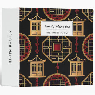 Chinese Pavilion Lattice Pattern Binder