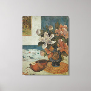 Chinese Peonies and Mandolin by Paul Gauguin Canvas Print