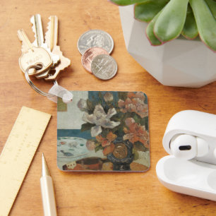 Chinese Peonies and Mandolin by Paul Gauguin Keychain