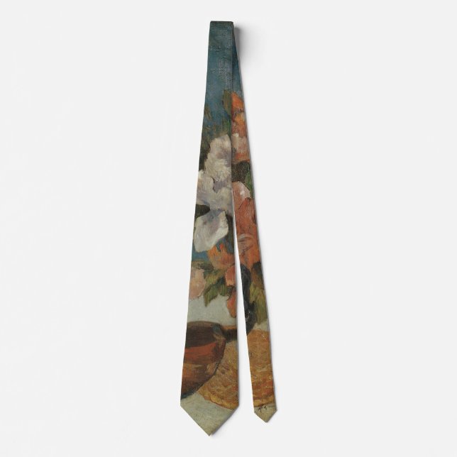 Chinese Peonies and Mandolin by Paul Gauguin Tie (Front)