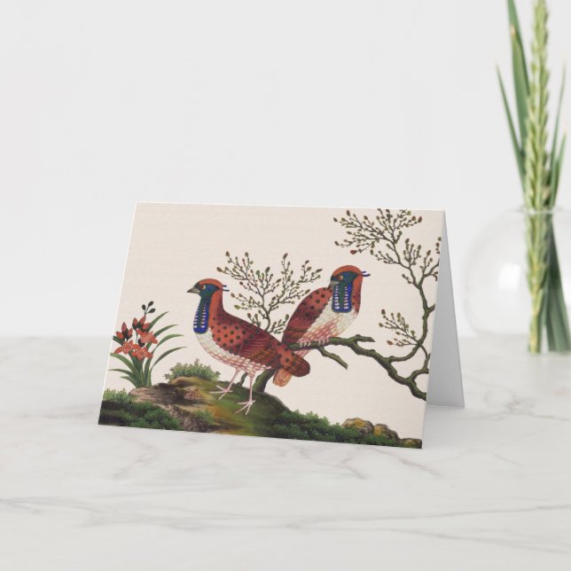 Chinese Pheasants Greeting Card (Front)
