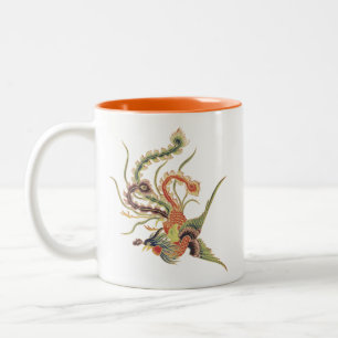 Chinese Phoenix - Fenghuang  Mythological Birds Ar Two-Tone Coffee Mug