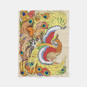 chinese phoenix fleece blanket