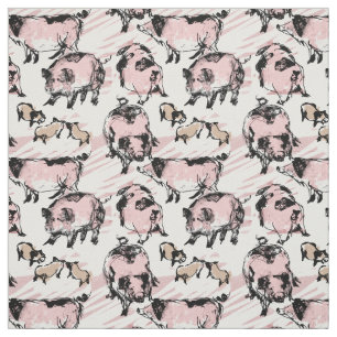 Chinese Pig Year 2019 Original drawing Choos Color Fabric