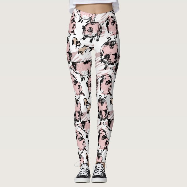 Chinese Pig Year 2019 Original drawing Leggings (Front)