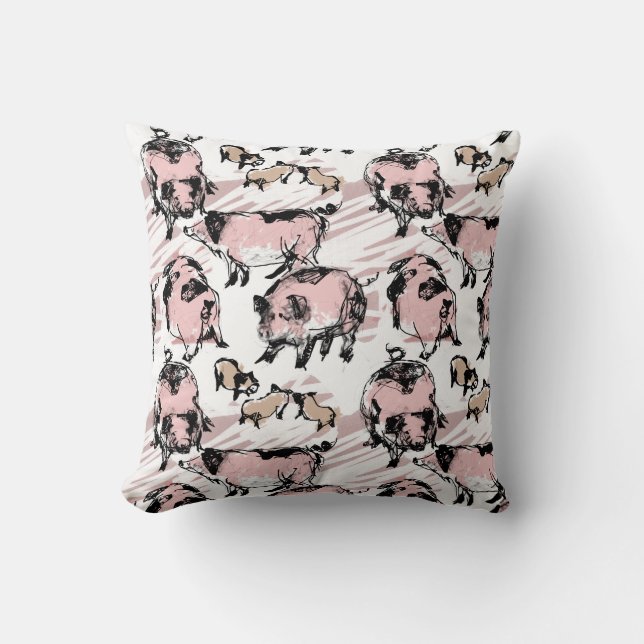 Chinese Pig Year 2019 Original drawing T Pillow (Front)