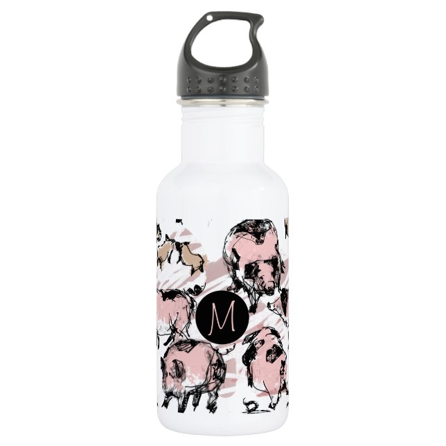 Chinese Pig Year 2019 Original Monogram Water B 532 Ml Water Bottle (Front)