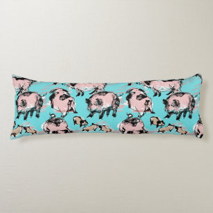 Chinese Pig Year Birthday Original drawing Blue BP Body Pillow
