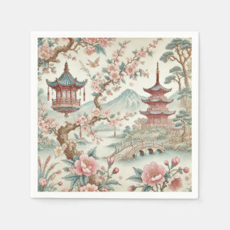 Chinese Pink Tile  Napkin