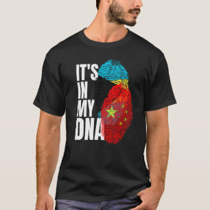 Chinese Plus Bahamian Mix DNA Flag Heritage T-Shirt