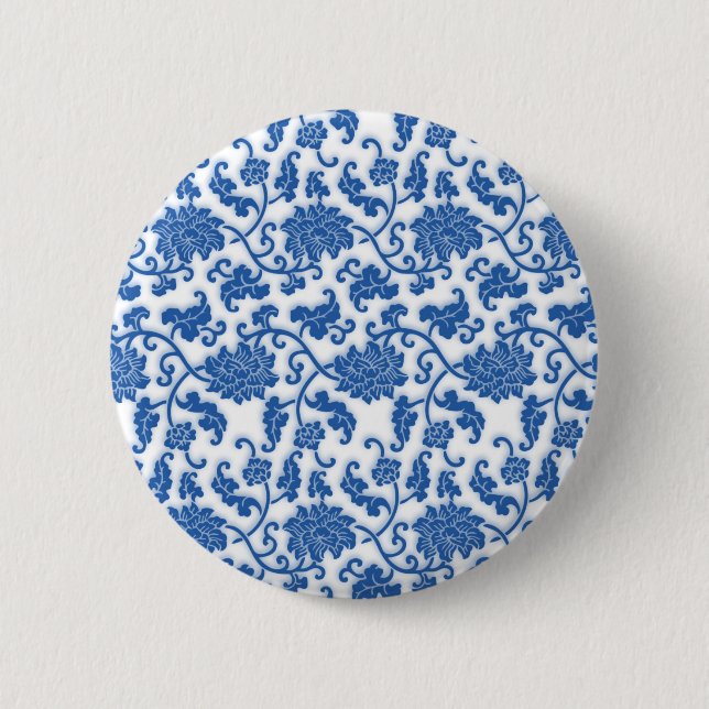 Chinese Porcelain Pattern 2 Inch Round Button (Front)
