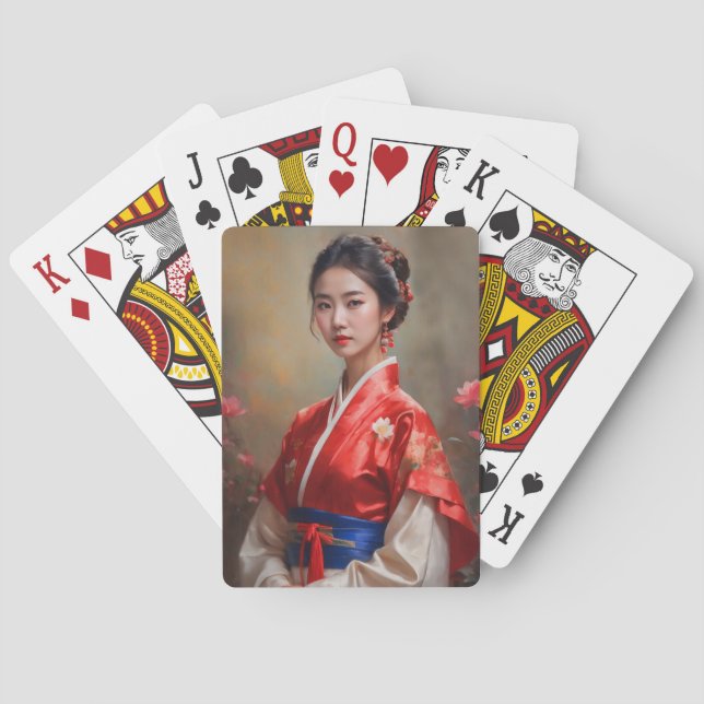 Chinese Princess Portrait Playing Cards (Back)
