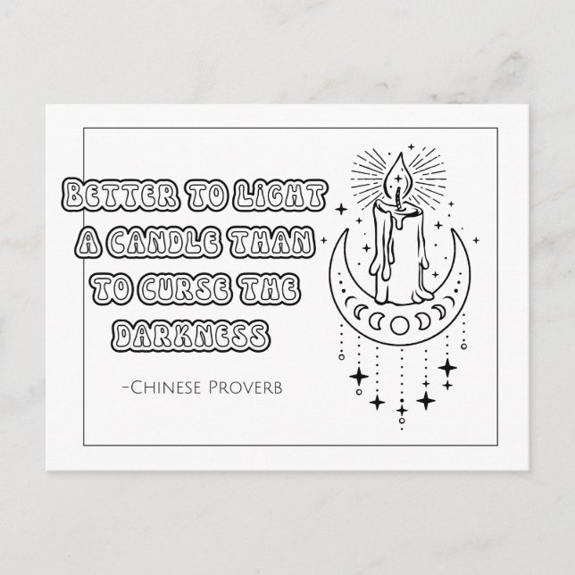 Chinese Proverb Colouring Postcard (Front)