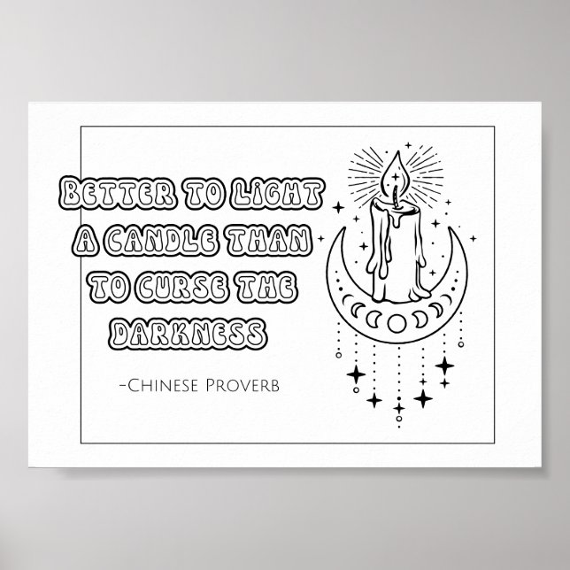 Chinese Proverb Colouring Poster (Front)