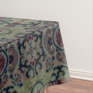 Chinese Qing Dynasty Flower Brocade Pattern Tablecloth