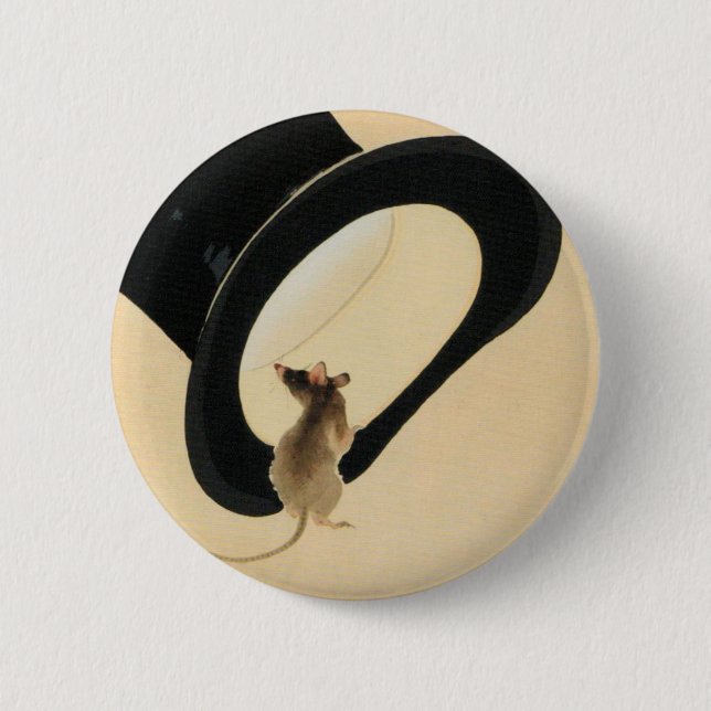 Chinese Rat Year Zodiac Birthday RB 2 Inch Round Button (Front)