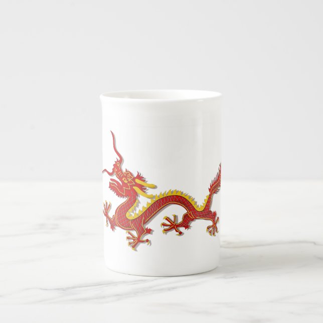 Chinese Red And Gold Dragon Specialty Cup (Front)