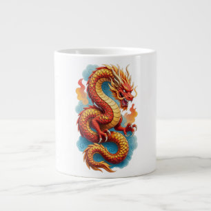 Chinese Red Dragon Fiery Illustration-67561 Large Coffee Mug