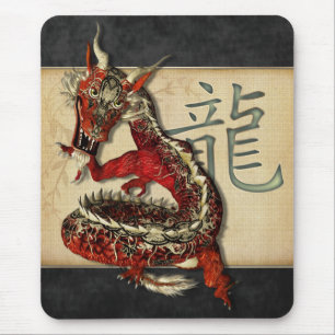 Chinese Red Dragon Mousepad