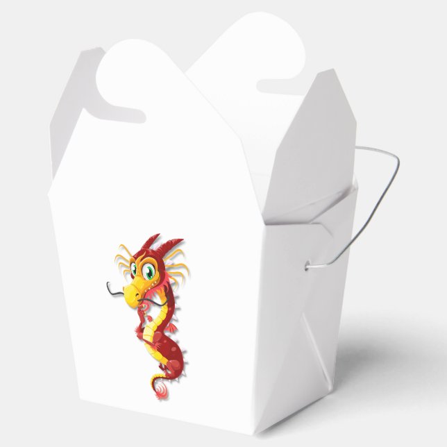 Chinese Red Dragon Takeout Favor Box (Opened)