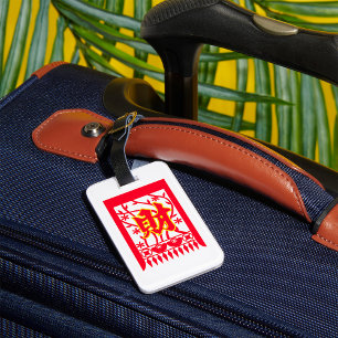 Chinese Red Envelope Design with Prosperity Symbol Luggage Tag