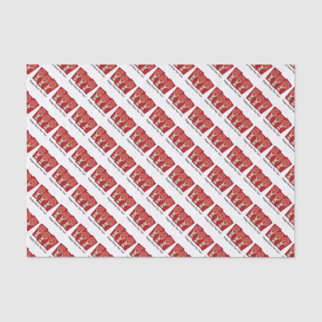 Chinese Red Envelope Lucky Corgi Year of the Dog Tissue Paper (Front)
