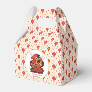 Chinese red Gold Happy Lunar New Year Of The Snake Favor Box