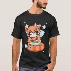 Chinese Red Panda Eating Ra I Love Ra Noodles T-Shirt