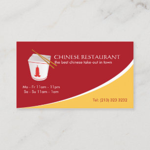 Chinese Restaurant Takeaway Business Card