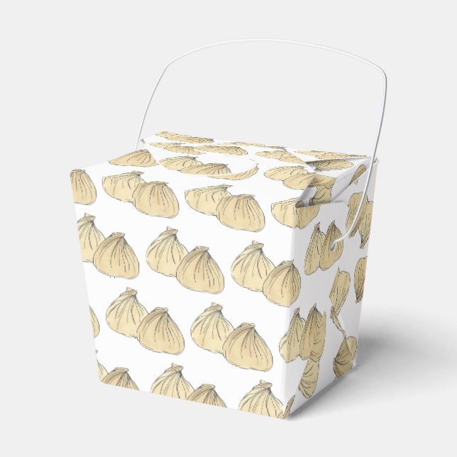 Chinese Restaurant Takeout Food Shumai Dumplings Favor Box (Front Side)